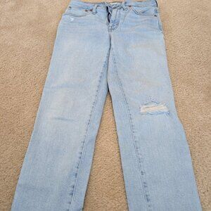 Madewell Mid Rise Classic Straight Denim Size 27 Lightwash